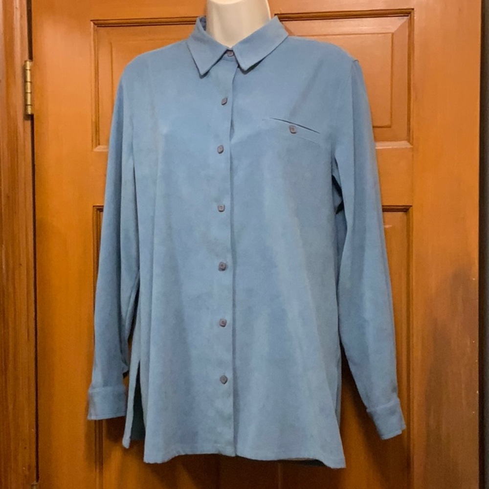 Beautiful blue suede shirt